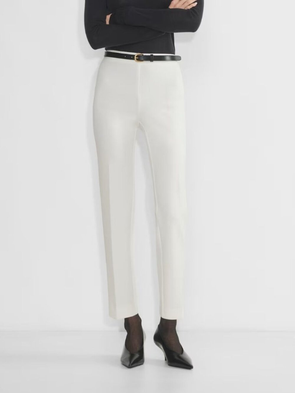 NWT Aritzia Babaton Pants for work | Pilot Pant Light Birch, Slim-fit white pant